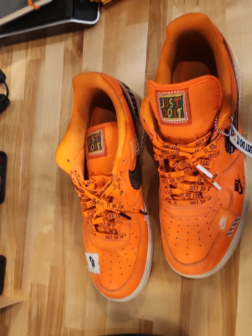 Nike Orange 'Just Do It' Swoosh Low-Top Sneakers AF1 - Picture 11 of 11